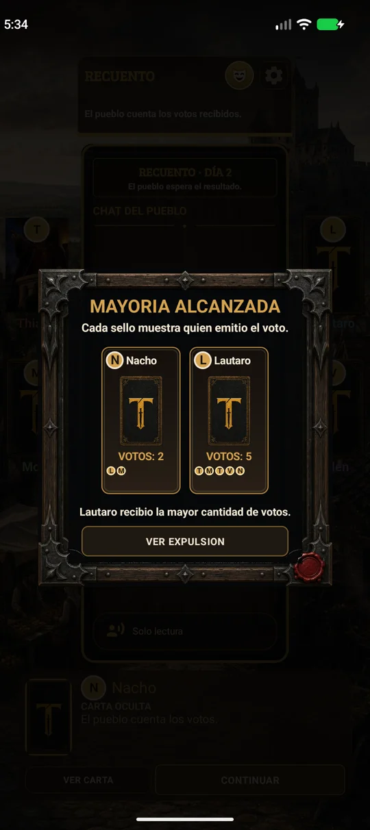 El recuento muestra quién votó a quién.